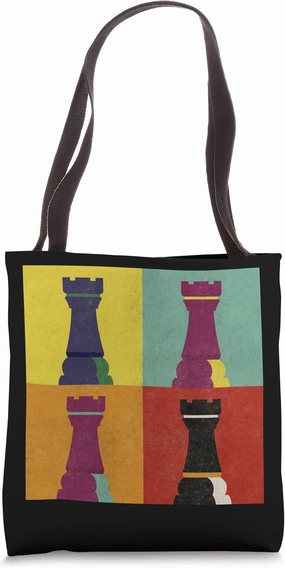 Chess Board Game Lover Piece Rook Checkmate Pop Art Style Tote Bag