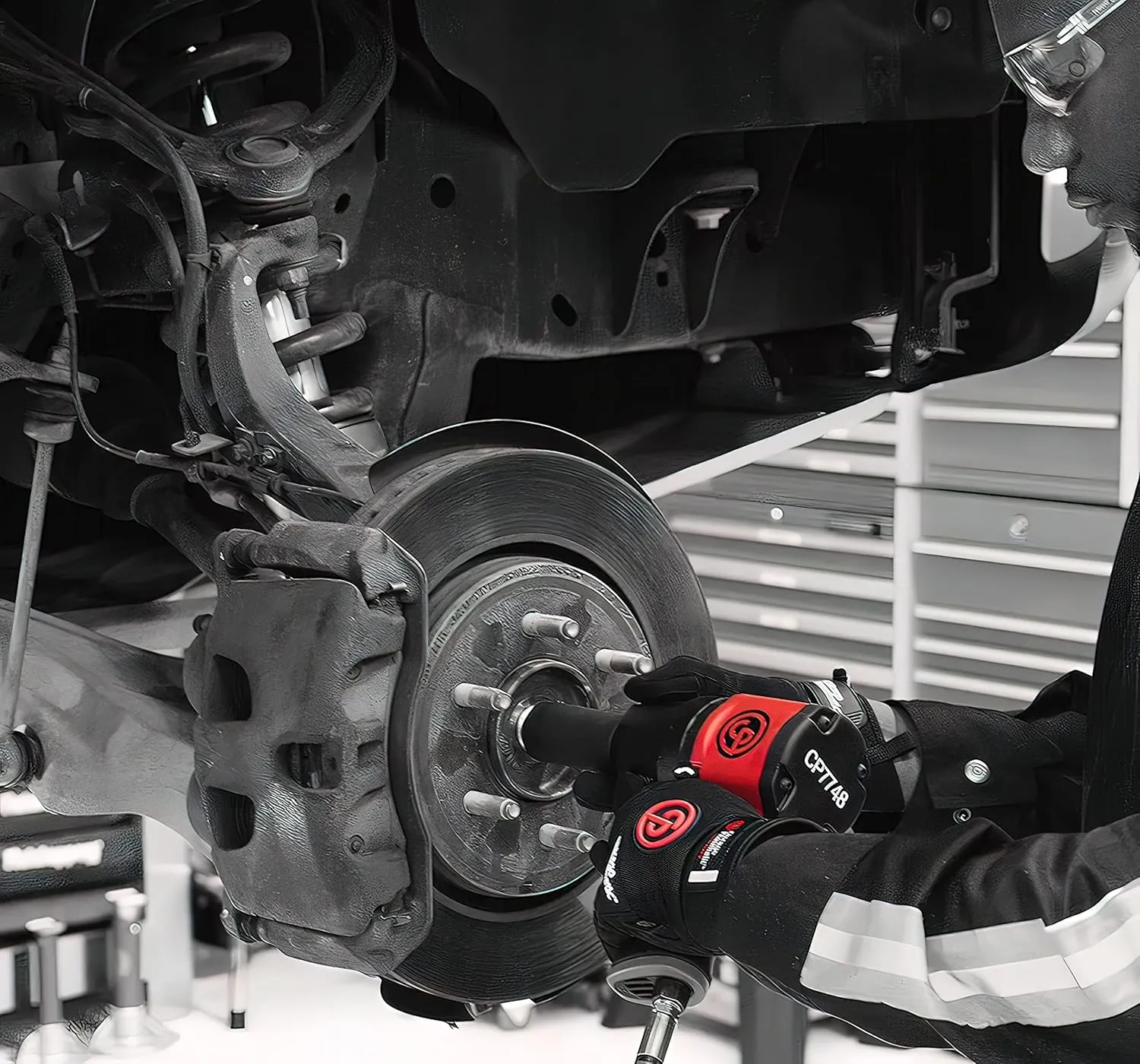 Chicago Pneumatic CP7748 1/2 Inch Air Impact Wrench, Red, Metal