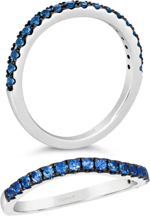 Chocolate Diamond or Gemstone Wavy Stackable Band Ring for Women in 14k White or Yellow Gold Blue Sapphire Green Emerald Red Ruby Anniversary Promise Ring Size 5 to 10 by LeVian