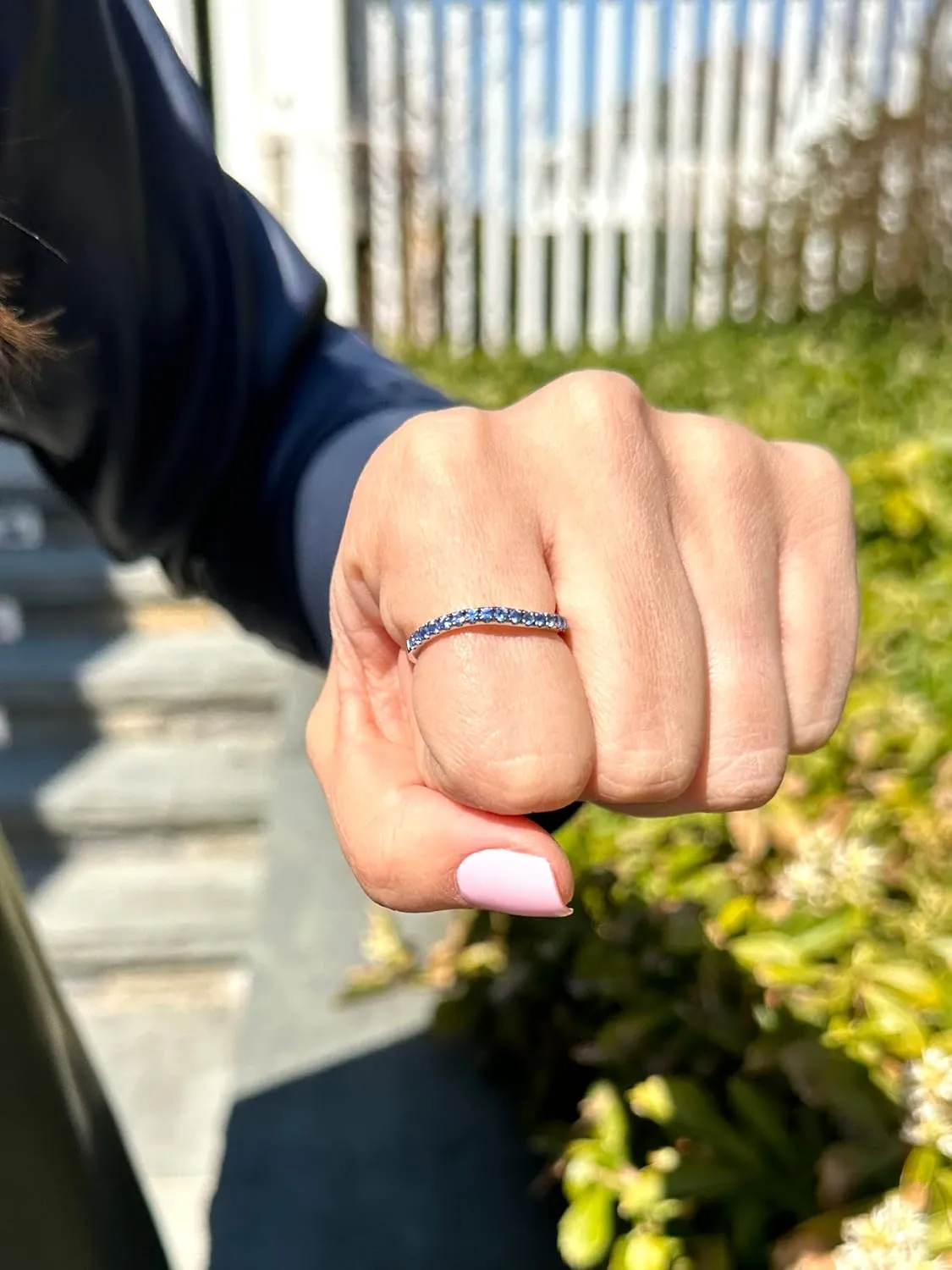 Chocolate Diamond or Gemstone Wavy Stackable Band Ring for Women in 14k White or Yellow Gold Blue Sapphire Green Emerald Red Ruby Anniversary Promise Ring Size 5 to 10 by LeVian