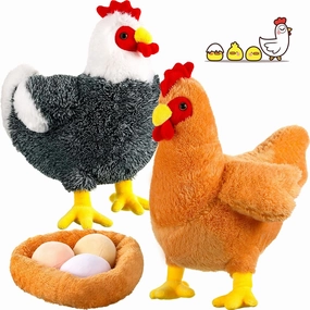 Civaner 6 Pcs 12 Inch Buffy The Hen Chicken Stuffed Animal Gift Cute Chicken Plush with Eggs Large Plush Graduation Party Favor Gift for Kids Women Thanksgiving Birthday Supplies