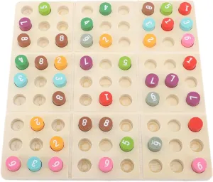 Colored Sudoku Coding Game,Wooden Sudoku Puzzle Board,Colored Sudokus Learning Toy,Math Brain Teaser Toys Educational Desktop Game Train Logical Thinking Ability