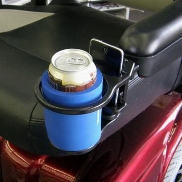 Combination Cell Phone/Drink Holder for Power Wheelchairs (Primechair, 3.7" x .77")