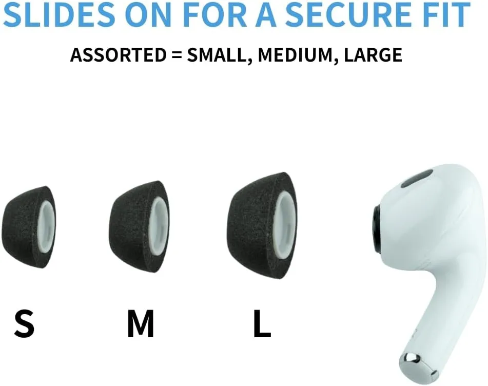 Comply TrueGrip | Premium Memory Foam Replacement Earbud Tips for Apple AirPods Pro 1 & 2 | Enhanced Comfort, Secure Fit, Superior Noise Isolation, Removal & Cleaning Tool | Black (S/M/L) (3 Pairs)