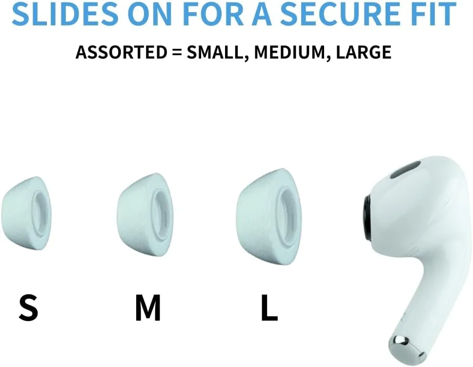 Comply TrueGrip | Premium Memory Foam Replacement Earbud Tips for Apple AirPods Pro 1 & 2 | Enhanced Comfort, Secure Fit, Superior Noise Isolation, Removal & Cleaning Tool | White, Small (3 Pairs)