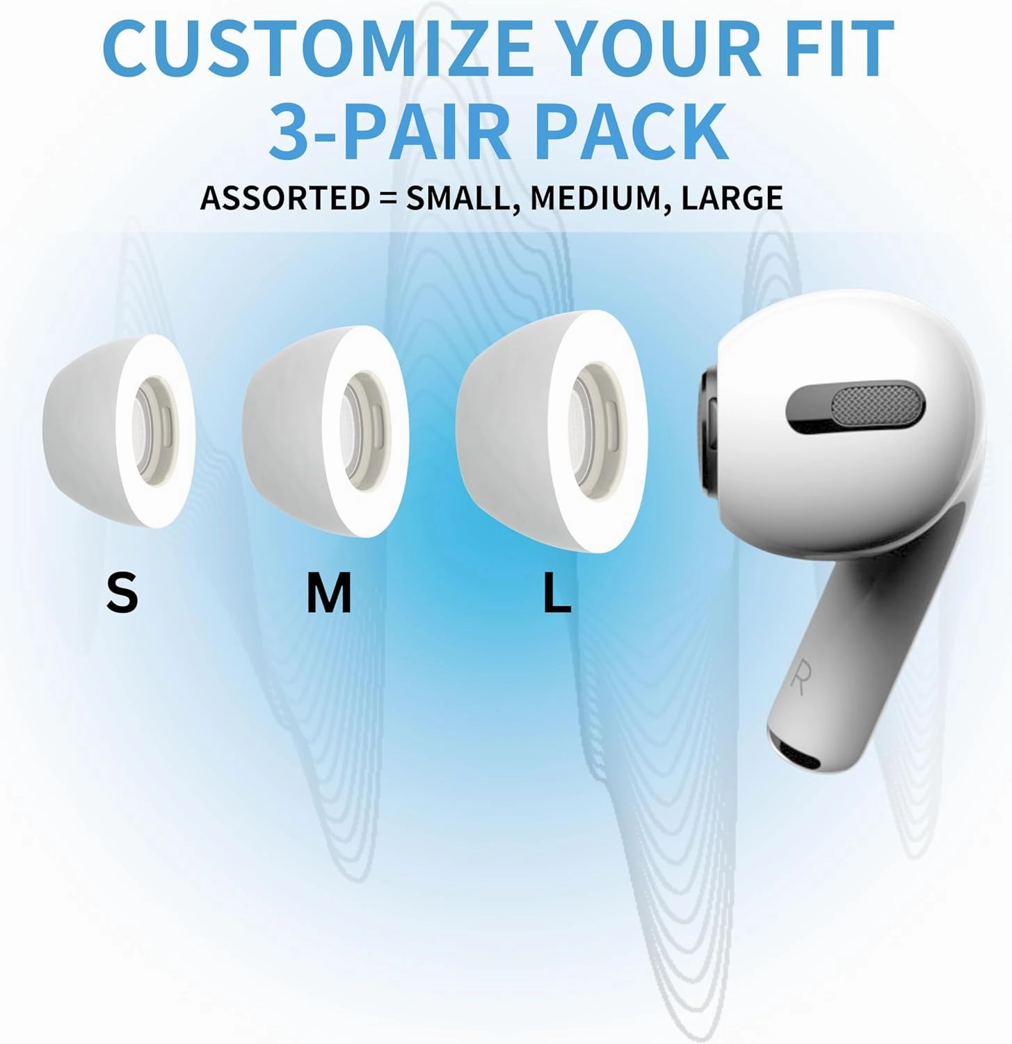 Comply TrueGrip | Premium Memory Foam Replacement Earbud Tips for Apple AirPods Pro 1 & 2 | Enhanced Comfort, Secure Fit, Superior Noise Isolation, Removal & Cleaning Tool | White, Medium (3 Pairs)