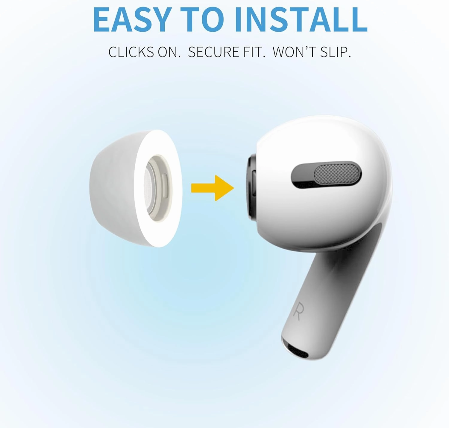 Comply TrueGrip | Premium Memory Foam Replacement Earbud Tips for Apple AirPods Pro 1 & 2 | Enhanced Comfort, Secure Fit, Superior Noise Isolation, Removal & Cleaning Tool | White, Medium (3 Pairs)