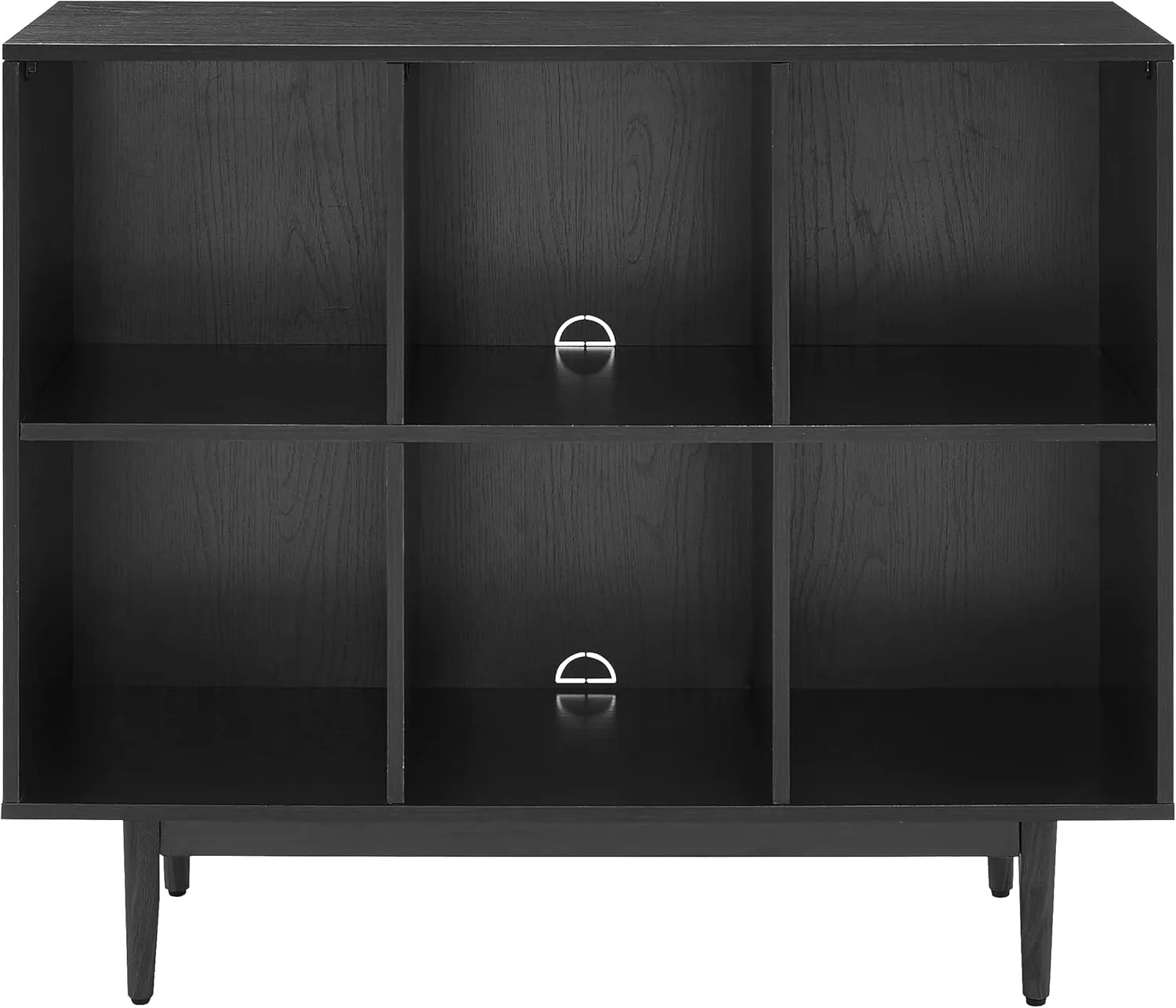 Crosley Furniture Liam Record Storage Cube Bookcase with 6 Cubes, Vinyl Record Holder and Bookshelf, Black