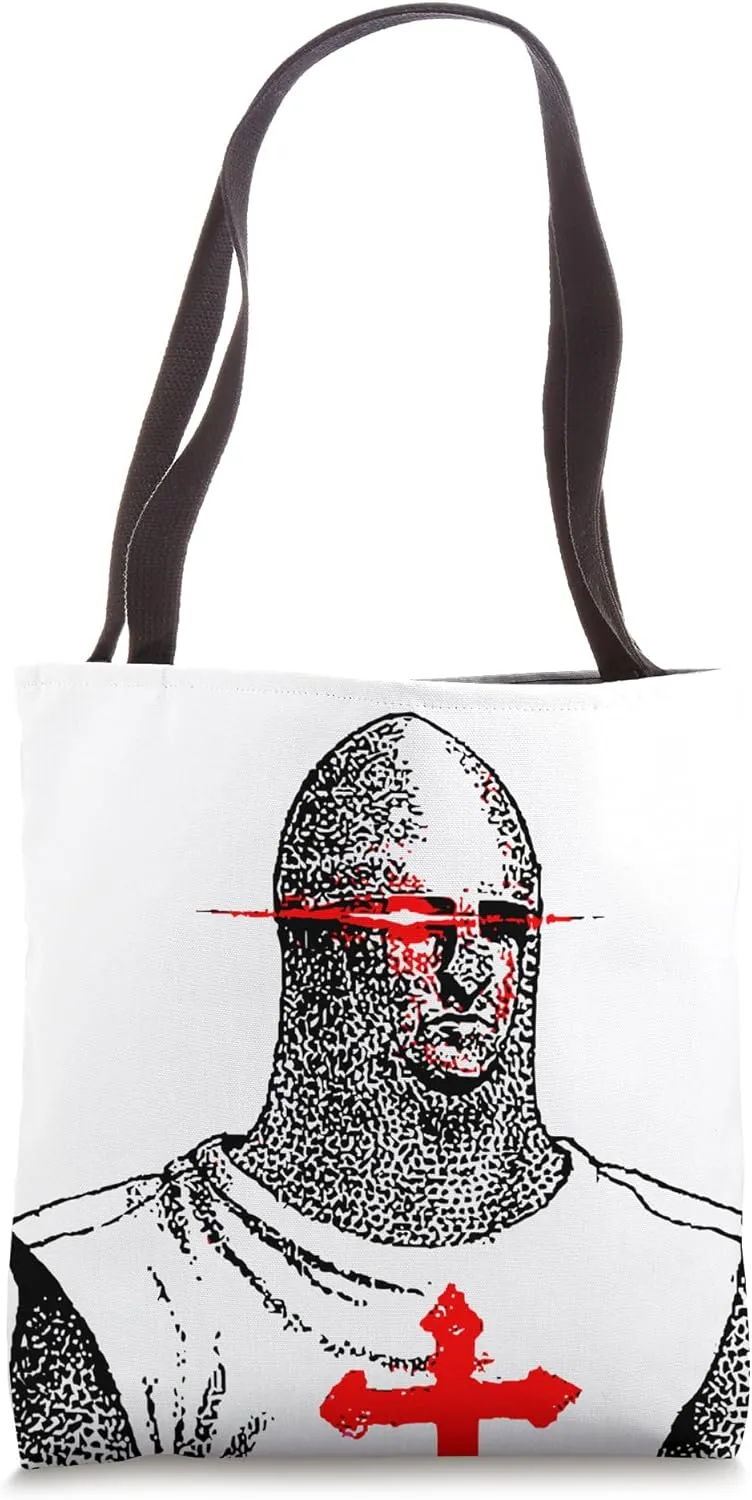 Crusader Intensifies Return of King Grail Knight Romans 8 37 Tote Bag