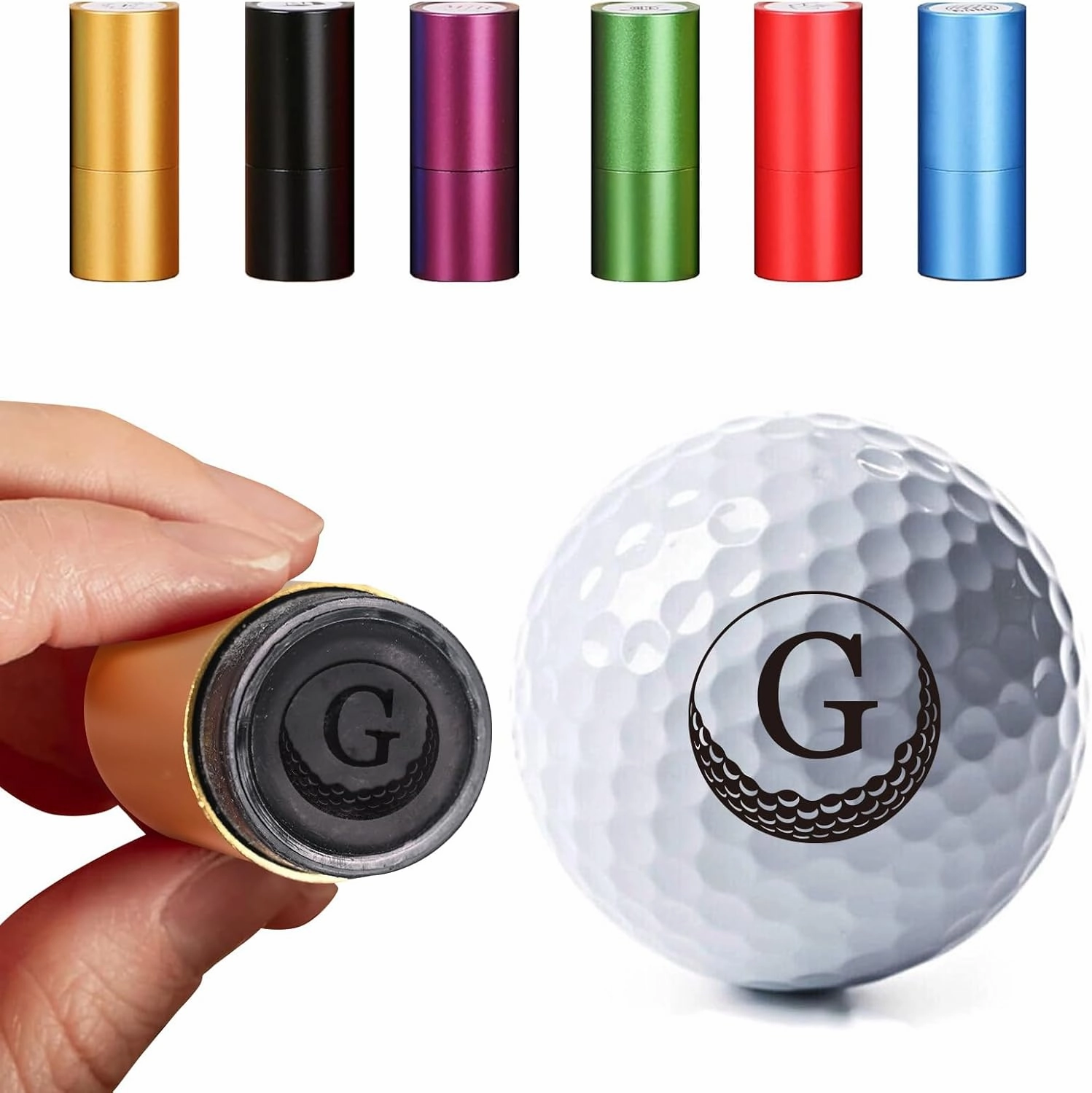 Custom Golf Ball Stamp, Personalized Golf Ball Stamp, Golf Ball Stamp Markers with Logo Monogram, Waterproof Ink Customizable Golf Ball Stamp, Gifts for Dad & Golfers, Golf Accessories