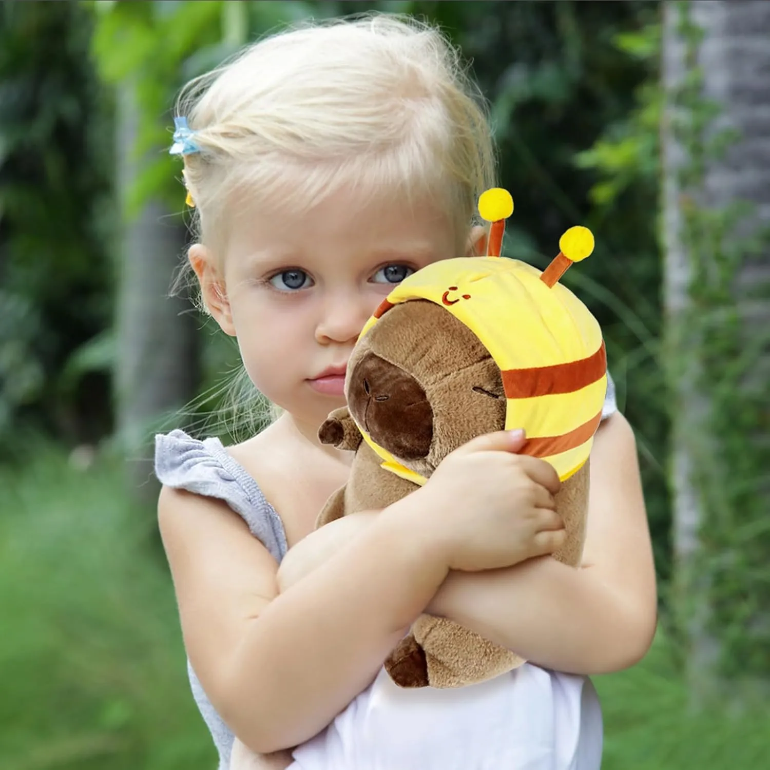 Cute Capybara Plush with Strawberry Hat Soft Capybara Stuffed Animals Capybara Hugging Gifts Capybara Doll Pillow for Kids Girls Toys (Strawberry Capybara Brown 11.8 inch)