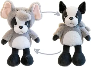 Cute French Bulldog Stuffed Animal Cosplay as Gray Elephant Plush Toys Soft Bulldog Toy in Elephant Costume Great Dog 13 Inch