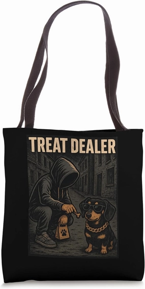 Dachshund Treat Dealer Parody Humor Dog Lover Tote Bag