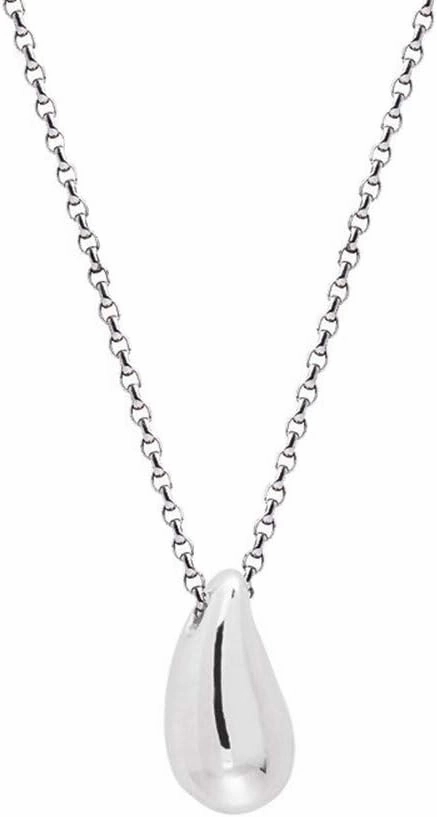 Dainty Teardrop Necklace for Women Girls Sterling Silver Minimalist Simple Tiny Oval Bead Beans Pear-Shaped Pendant Choker BFF Necklace Fashion Adjustable Chain 18" Jewelry Wedding Birthday Gift