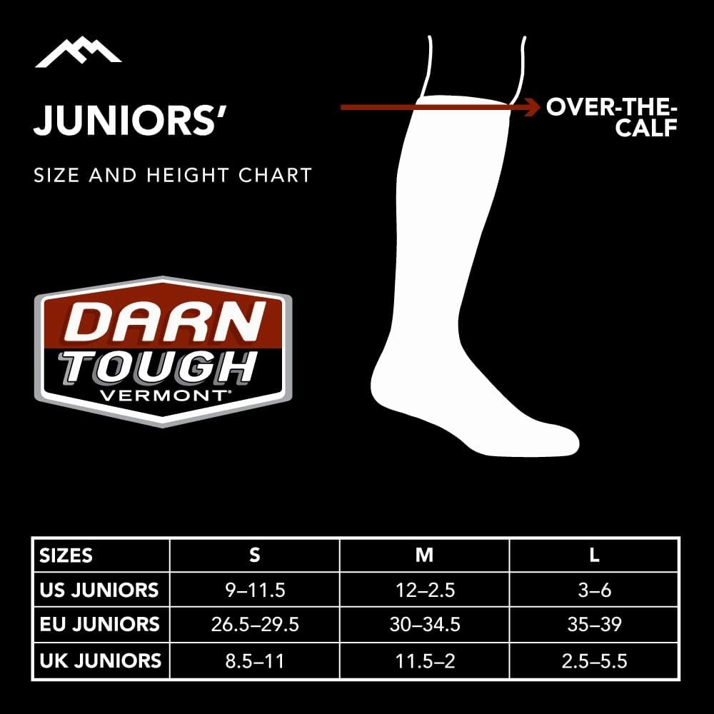 Darn Tough Kids Polar Bear OTC Midweight with Padded Shin Snow Sock (Style 3802) -