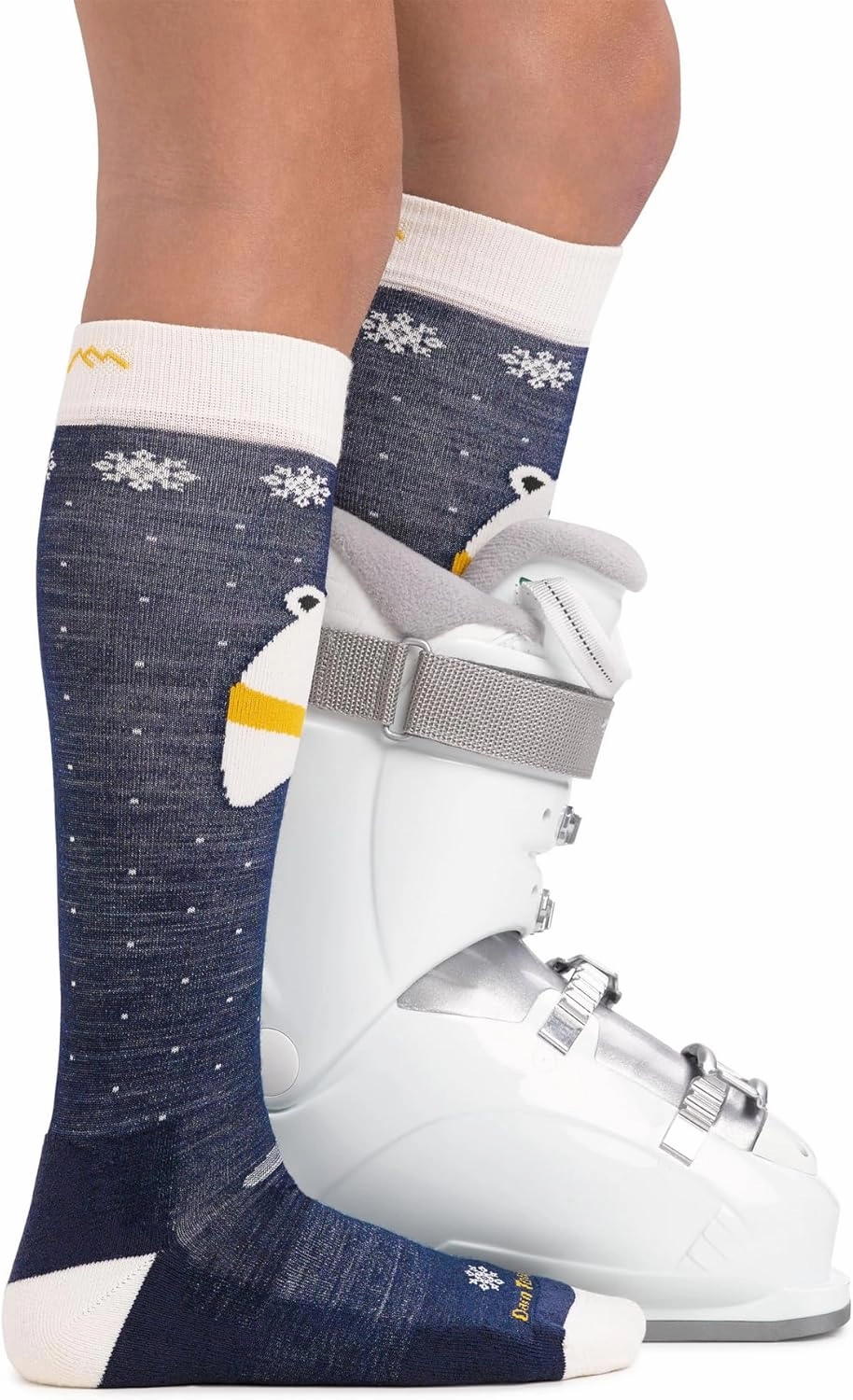 Darn Tough Kids Polar Bear OTC Midweight with Padded Shin Snow Sock (Style 3802) -