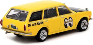 Datsun Bluebird 510 Wagon Yellow with Black Hood Mooneyes Global64 Series 1/64 Diecast Model Car by Tarmac Works T64G-026-ME2