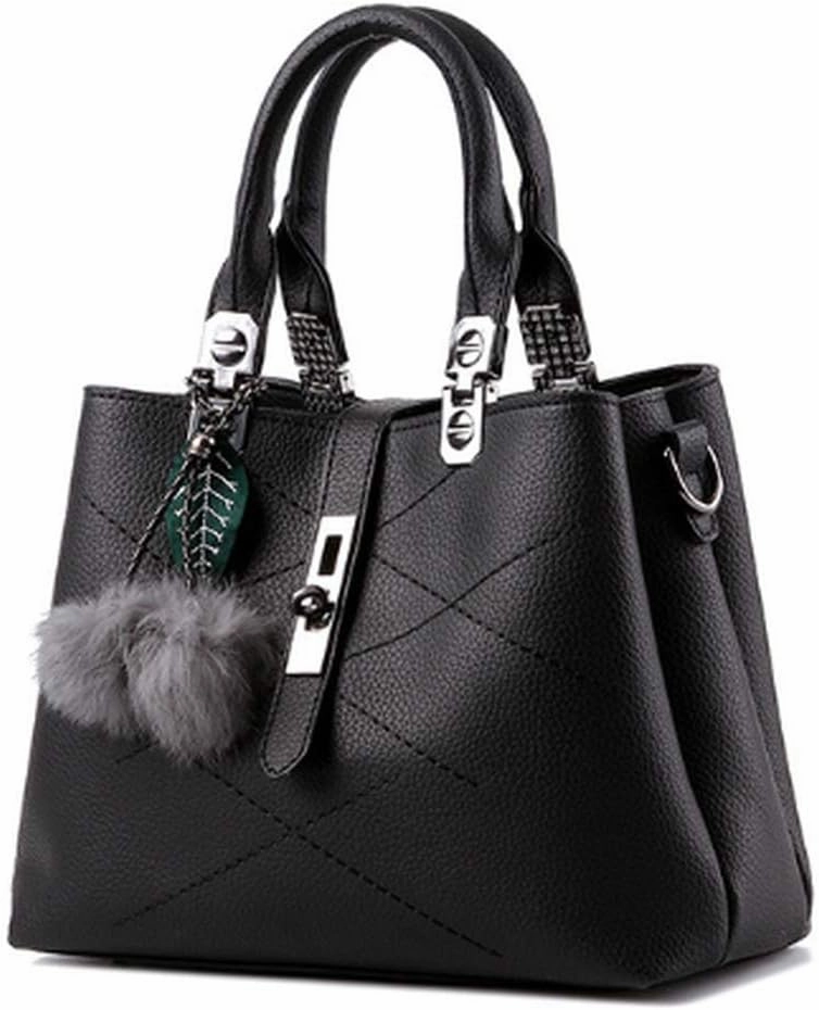 Dayfine Women's PU Small Square Bag Sweet Lady Embroidery Ball Pendant Shoulder Bag