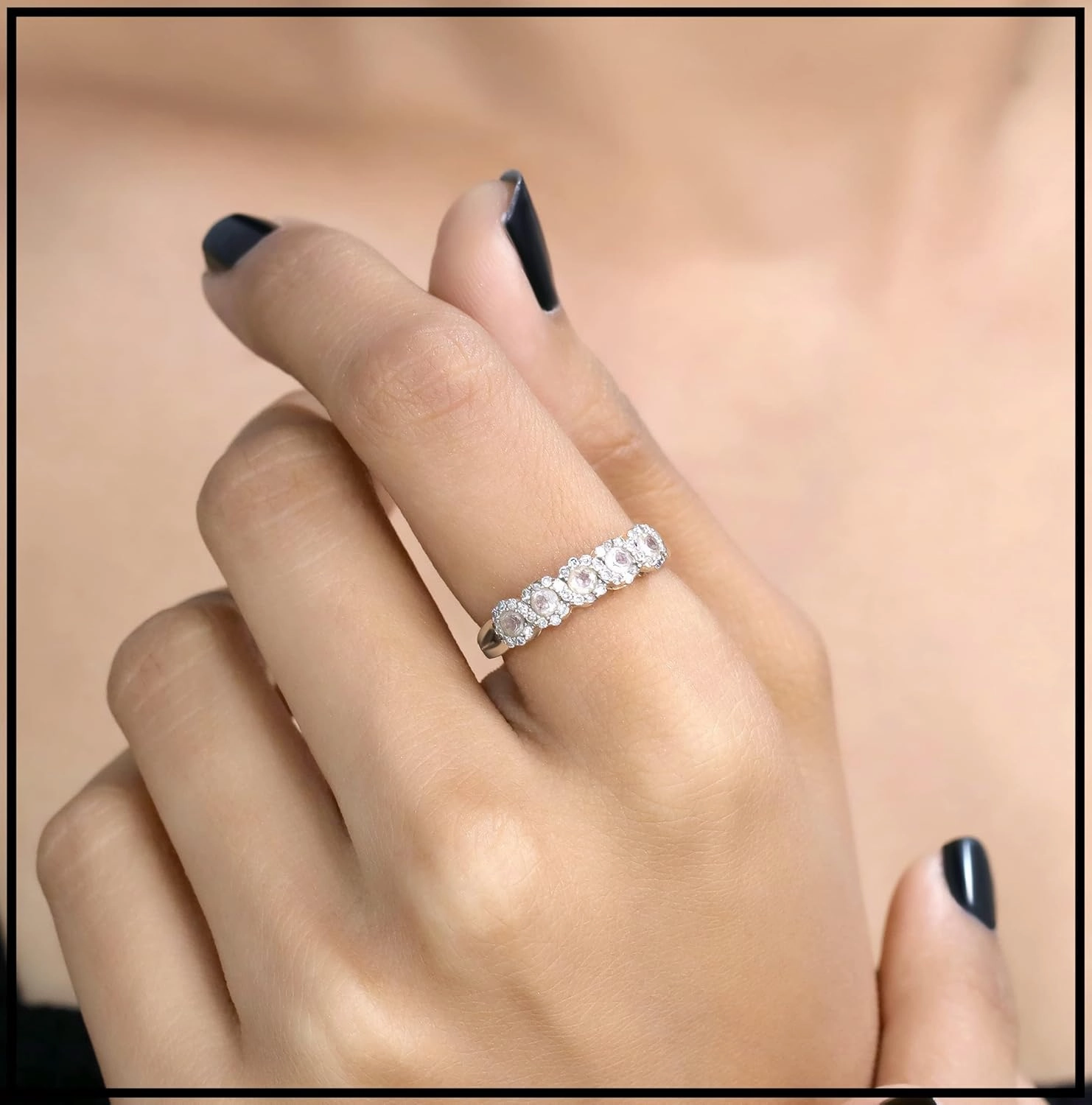 Dazzlingrock Collection 10K Round White Diamond & Gemstone Wedding Stackable Band, Rose Gold