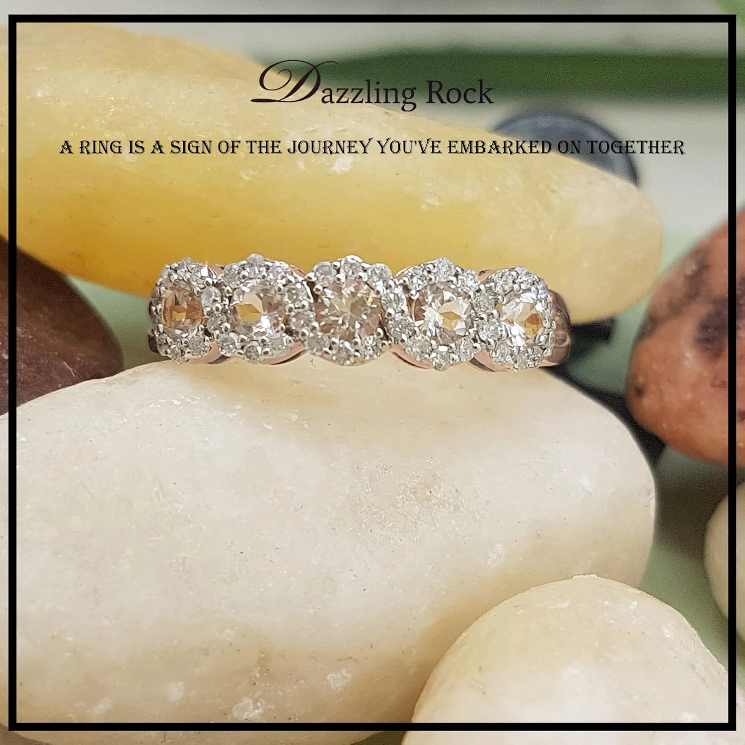 Dazzlingrock Collection 10K Round White Diamond & Gemstone Wedding Stackable Band, Rose Gold