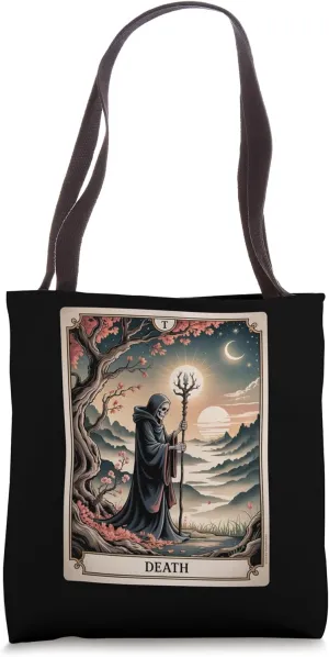 Death Tarot Card Vintage Peaceful Rebirth & Inner Shift Art Tote Bag