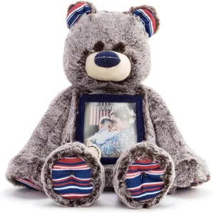 DEMDACO Military Here to Hug Photo Natural Brown 12 inch Plush Polyester Stuffed Bear