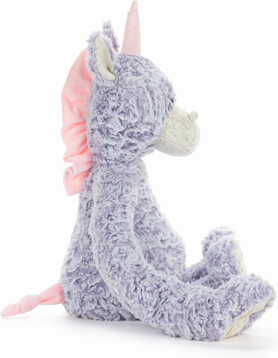 DEMDACO Heartful Hugs 14 x 13 Inch Polyester, Soft Cuddly, Weighted, Toy, Plush Stuffed Animal Purple and Grey, Unicorn