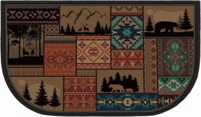 Demissle Fireplace Hearth Rug Fireplace Mats Cabin Southwestern Fireproof Fire Resistant Rug for Wood Stove Floor for Kitchen Indoor Outdoor(27 x 48 Inch,Classic)