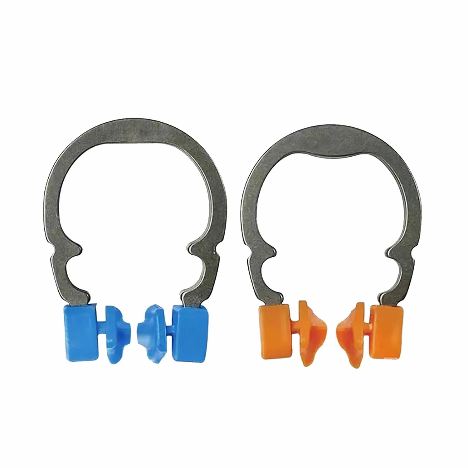 Dental Sectional Matrix Ring Clamp Spring Clip, Autoclavable Nickel Titanium Orthodontic Clamp Rings, Contoured Matrices System for Pre and Post Molars. (R2 Blue Orange)