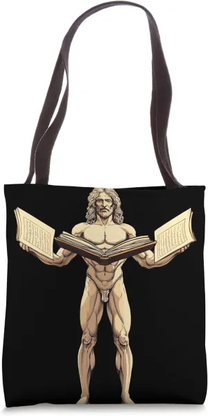 Detailed Classical Figure with Books Mythology Tote Bag