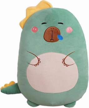 Dinosaur Capybara Pillow Kawaii Dinosaur Plushies Stuffed Plush Toy Hugging Pillow 17.71inch Cute Capybara Body Pillow for Kids(Capybara,Dinosaur)