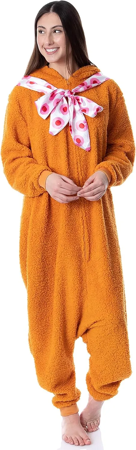 Disney The Muppets Adult Fozzie Bear Costume Plush Kigurumi Union Suit Pajama Outfit
