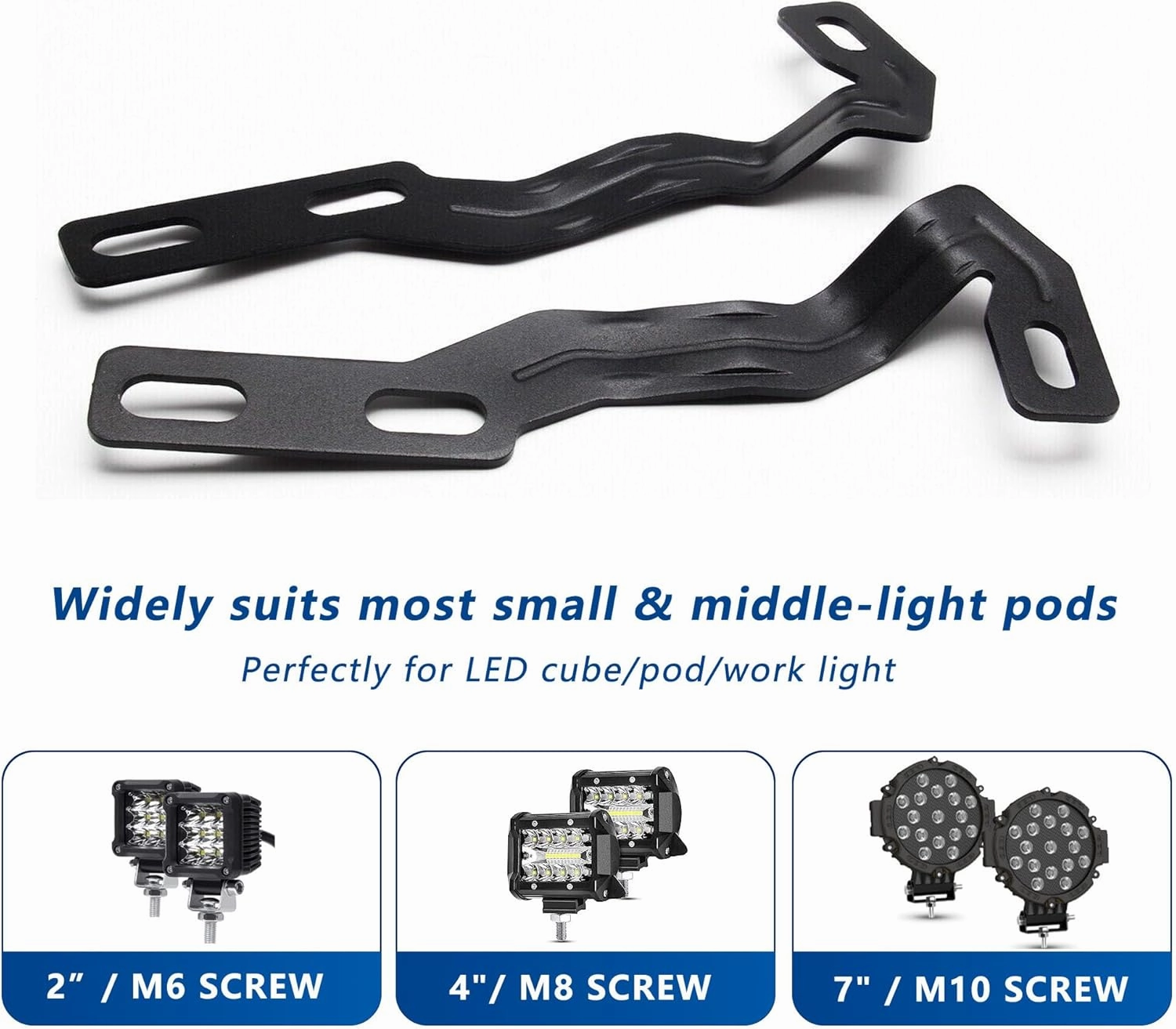 Ditch Light Bracket for Toyota Tacoma 2016-2021, Hood Hinge LED Mounting Brackets for 3rd Gen Toyota Tacoma