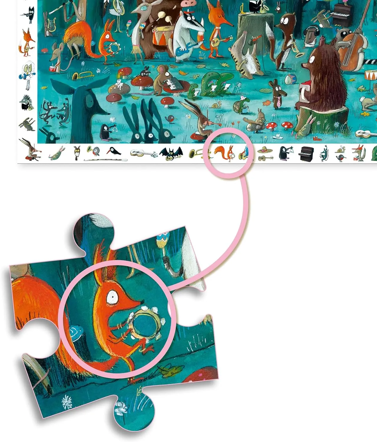 DJECO The Orchestra 35pc Observation Jigsaw Puzzle   Poster