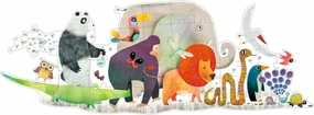 DJECO Giant Floor Animal Parade (36 Pieces) - Storytelling Puzzle Art for Kids - Fun & Challenging Activity for Friends & Family - Educational Jigsaw Toy for Children 4  Years Girls & Boys