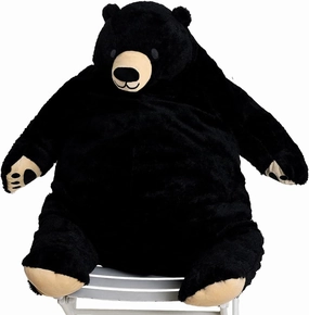 Djungelskog Bear Giant Simulation Bear Toy Stuffed Animal Plush Doll Huge Cuddly American Wildlife Black Bear for Home Decoration Valentine's Birthday Gift, 31.5 in/ 80cm, Black