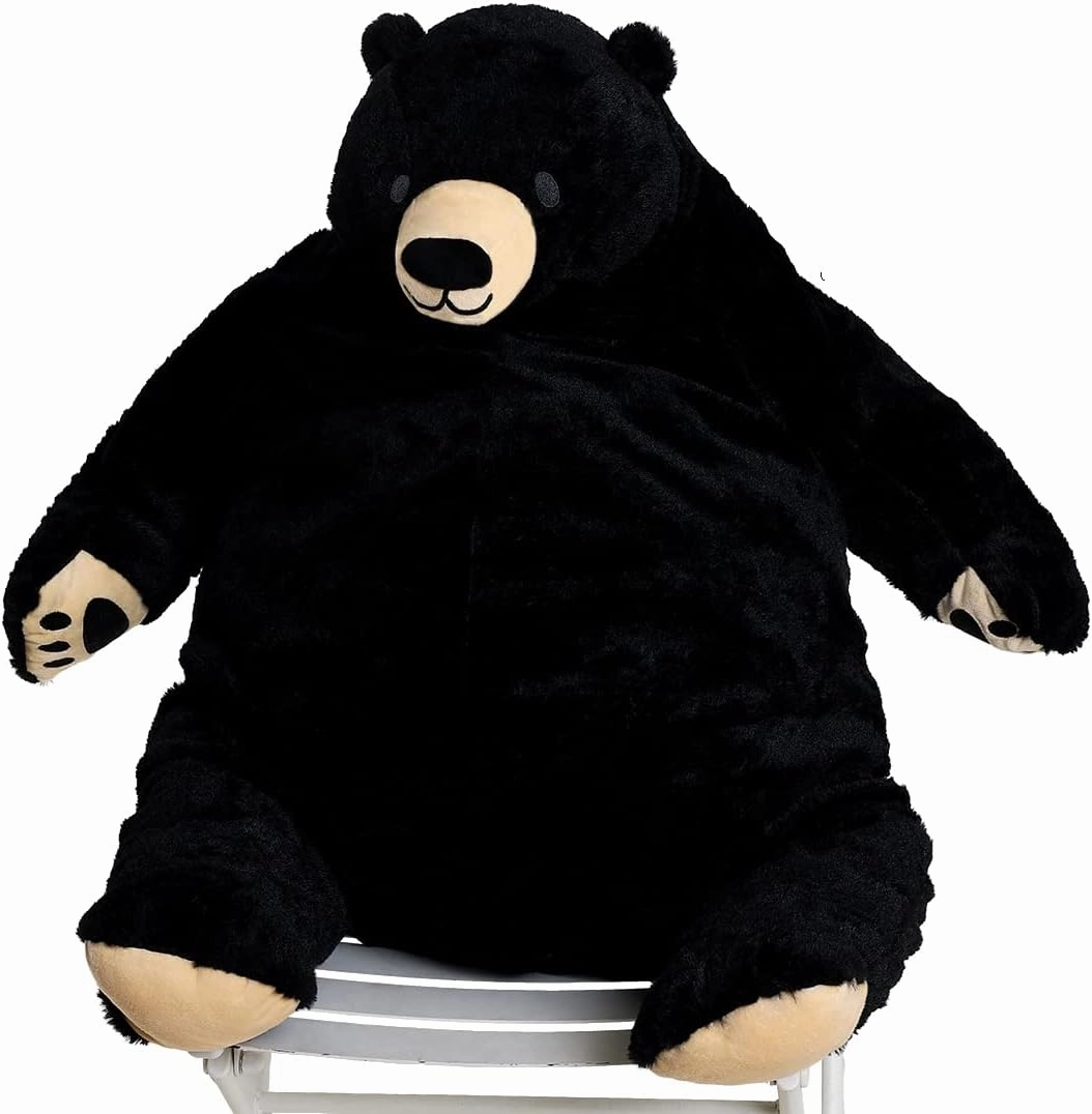 Djungelskog Bear Giant Simulation Bear Toy Stuffed Animal Plush Doll Huge Cuddly American Wildlife Black Bear for Home Decoration Valentine's Birthday Gift, 31.5 in/ 80cm, Black