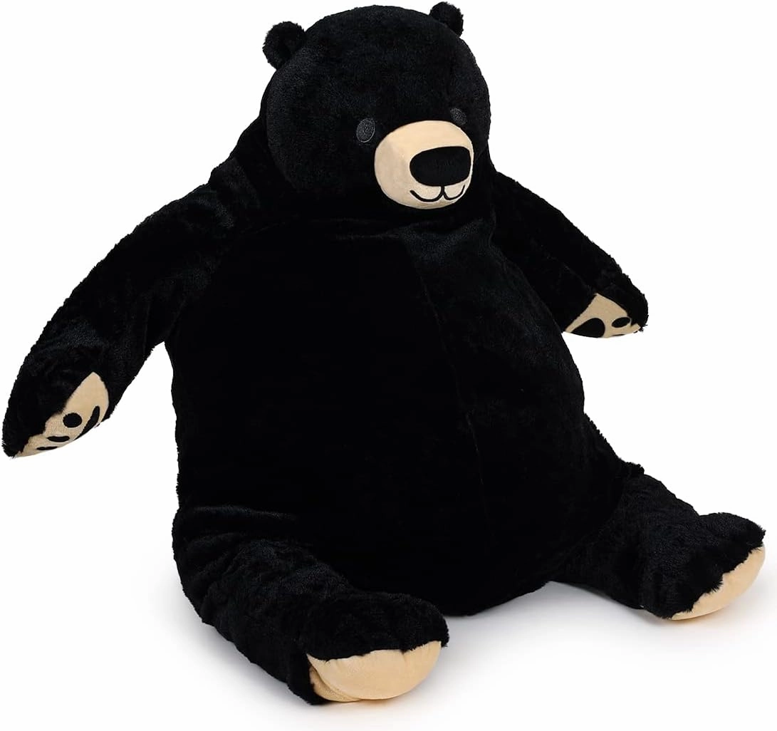 Djungelskog Bear Giant Simulation Bear Toy Stuffed Animal Plush Doll Huge Cuddly American Wildlife Black Bear for Home Decoration Valentine's Birthday Gift, 31.5 in/ 80cm, Black