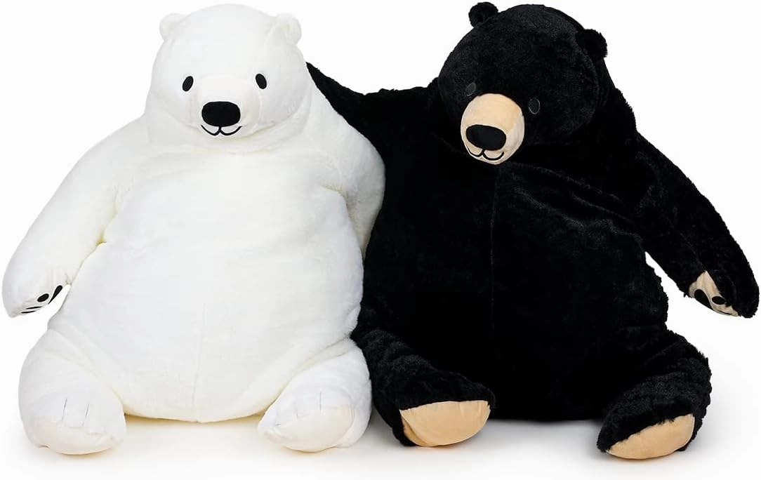 Djungelskog Bear Giant Simulation Bear Toy Stuffed Animal Plush Doll Huge Cuddly American Wildlife Black Bear for Home Decoration Valentine's Birthday Gift, 31.5 in/ 80cm, Black