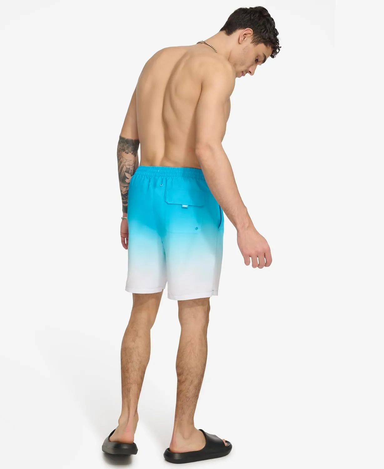DKNY Men's Lightweight Quick Dry Volley UPF 40  Protection Swim Trunk