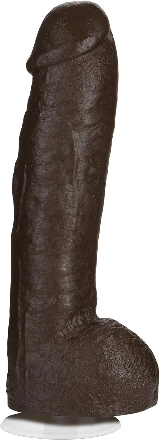 Doc Johnson Signature Series - Bam - 13 Inch Realistic FIRMSKYN Dildo with Removable Vac-U-Lock Suction Cup - F-Machine & Harness Compatible - for Adults Only, Chocolate