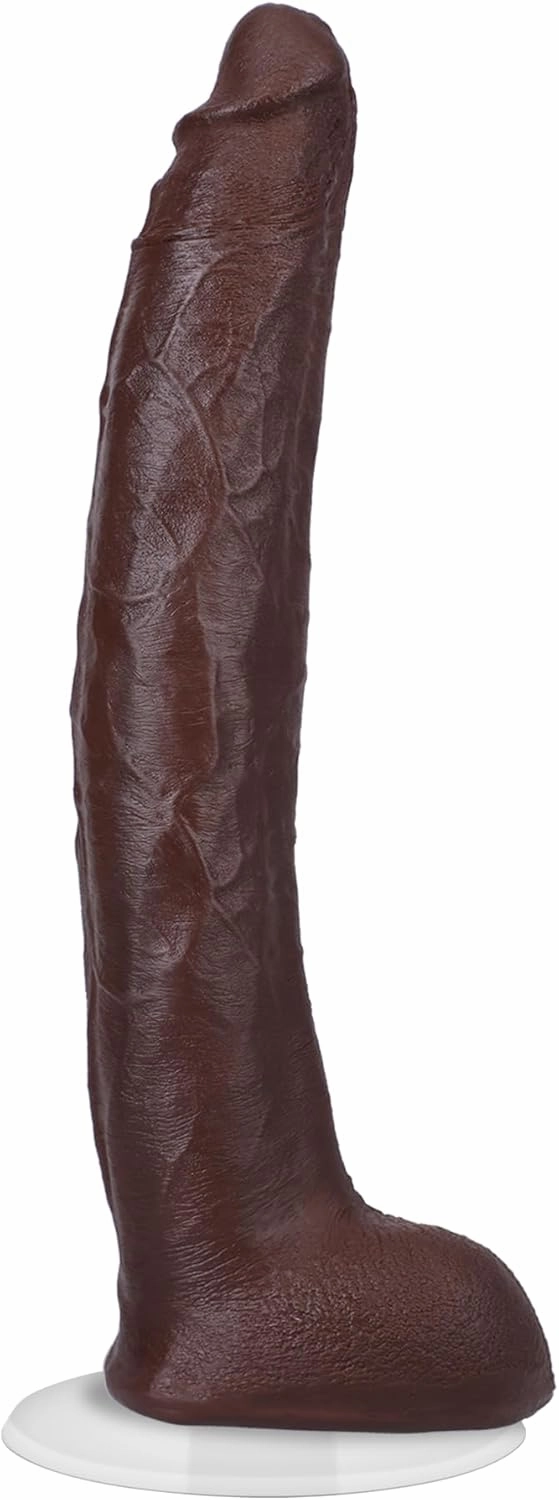 Doc Johnson Signature Series - Damion Dayski - 12 Inch ULTRASKYN Dildo with Removable Vac-U-Lock Suction Cup - F-Machine & Harness Compatible - for Adults Only, Chocolate
