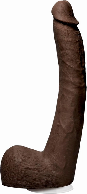 Doc Johnson Signature Series - Isiah Maxwell - 10 Inch Realistic ULTRASKYN Dildo with Removable Vac-U-Lock Suction Cup - F-Machine & Harness Compatible - for Adults Only, Chocolate