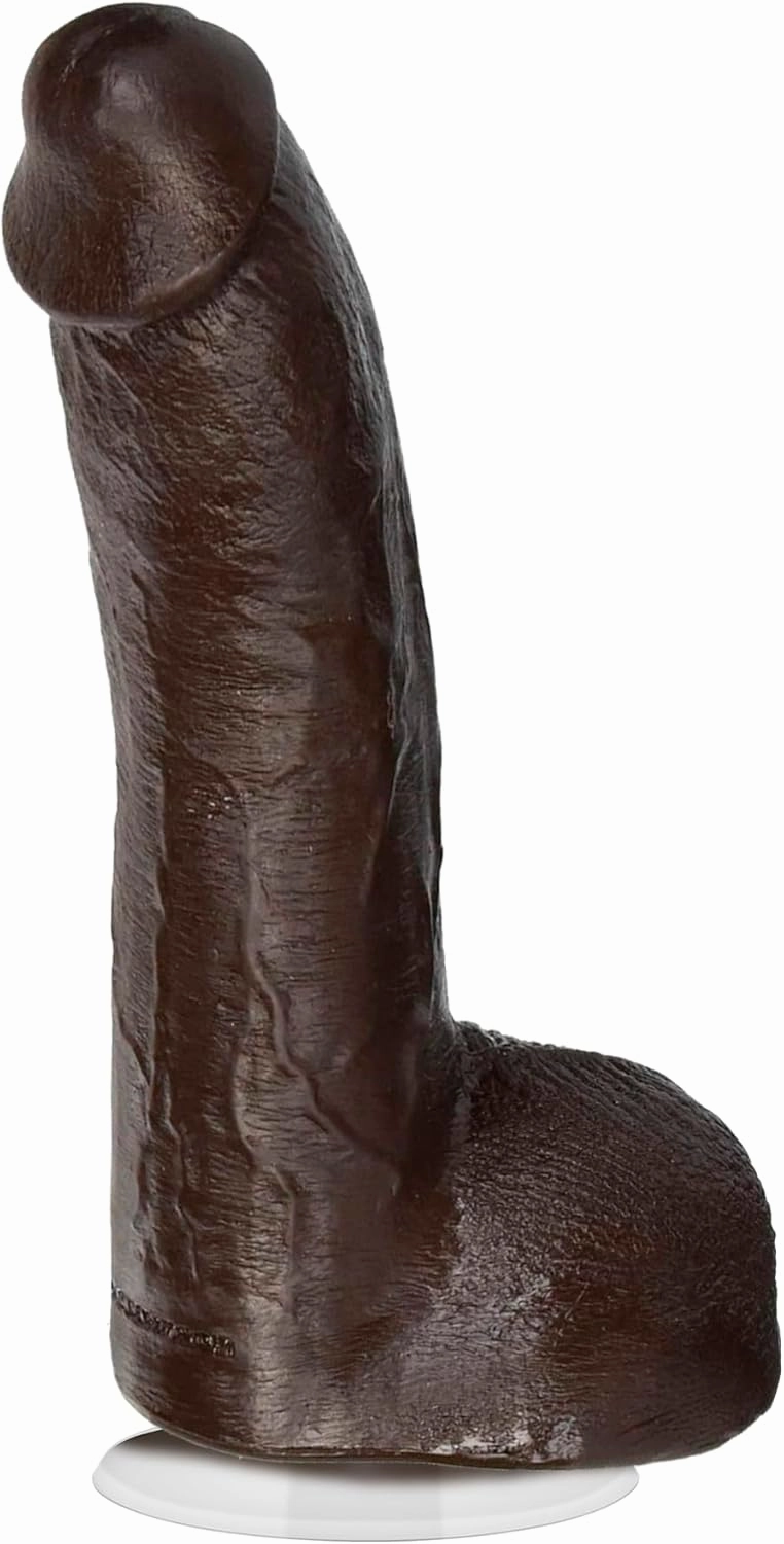 Doc Johnson Signature Series - Mr. Marcus' - 9 Inch Realistic FIRMSKYN Dildo with Removable Vac-U-Lock Suction Cup - F-Machine & Harness Compatible Base - for Adults Only, Chocolate