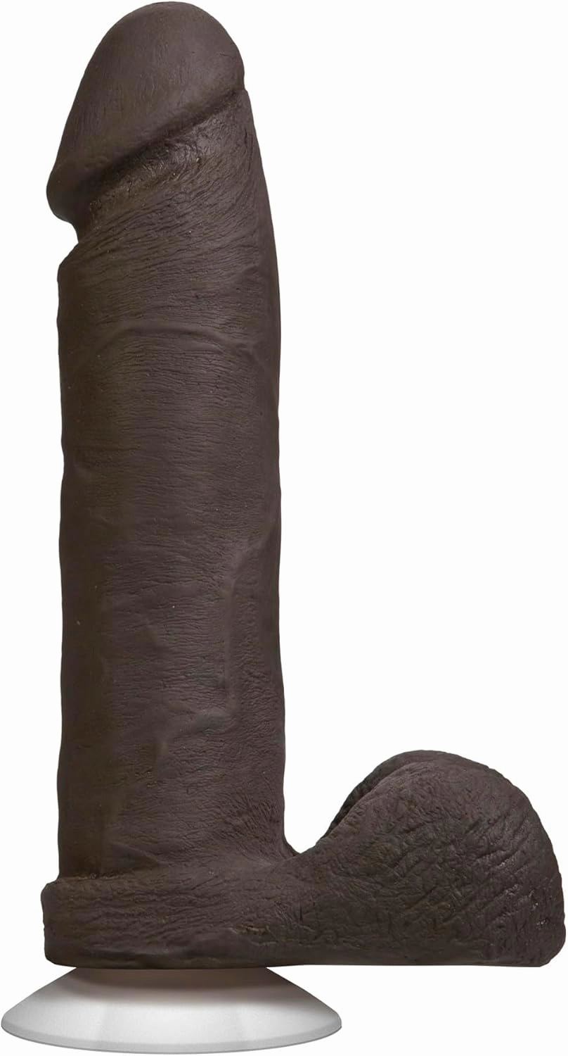 Doc Johnson The Realistic Dildo- 8 Inch ULTRASKYN with Removable Vac-U-Lock Suction Cup - F-Machine and Harness Compatible - for Adults Only, Chocolate