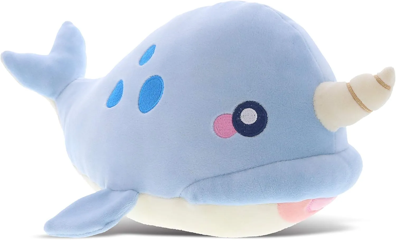 DolliBu Blue Narwhal Baby Soft Plush Toy, Newborn Babies First Stuffed Animal Cuddle & Snuggle Toys, Toddler's Huggable Best Buddy, Fluffy Teddy Bear - 11.75 Inch