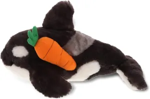 DolliBu Happy Easter Super Soft Plush Wild Killer Whale with Carrot - Stuffed Animals with Carrot Plush Toy, Perfect Easter Holiday Surprise Gift - 15.5"