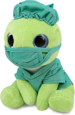 DolliBu Large Sea Turtle Doctor Plush Toy - Super Soft Sea Turtle Doctor Stuffed Animal Dress Up with Cute Uniform and Cap Outfit - Gift for Doctor, Nurse, Surgeon - 10 Inch