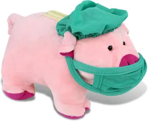 DolliBu Pig - Plush Bank Doctor Plush Toy - Pig Doctor Stuffed Animal Dress Up with Cute Scrub Uniform and Cap Outfit - Fluffy Doctor Toy Plush Gift - 9 Inches