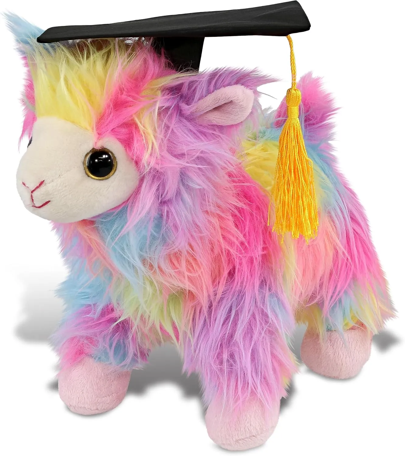 DolliBu Rainbow Llama Graduation Plush Toy Stuffed Animal - Graduation Gift Stuff Animal Plush Toys with Cap with Tassel Outfit - Cute Graduation Gifts with Personalization - 10 Inches